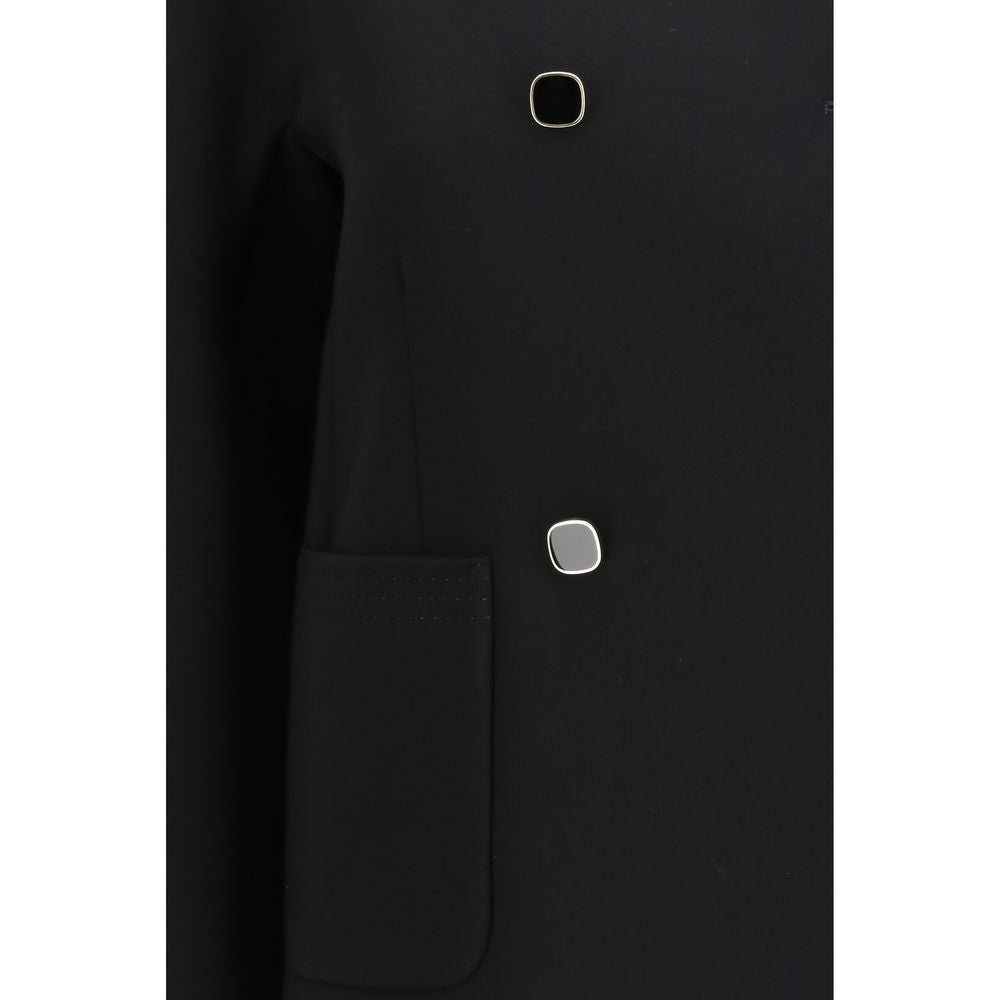 Max Mara Black Full-Length Triacetate Jacket