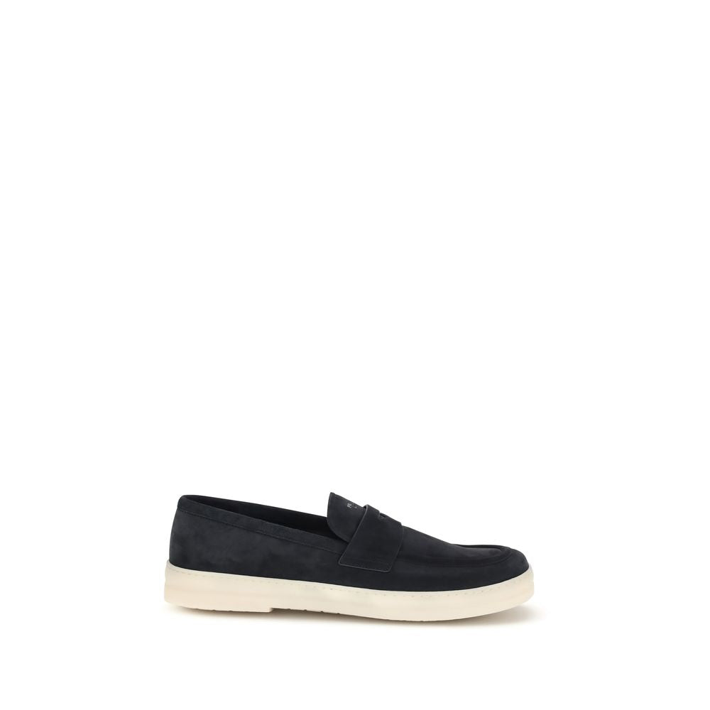 Prada Blaue Kalbsleder Bos Taurus Slipper-Loafer