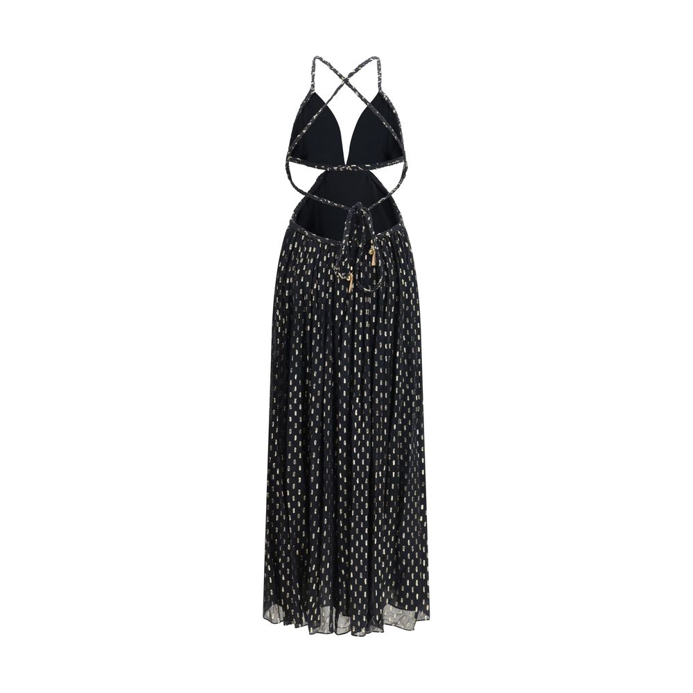 Zimmermann Schwarzes Viskose-Maxikleid