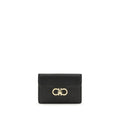 Ferragamo Schwarzes Kalbsleder Bos Taurus Portemonnaie