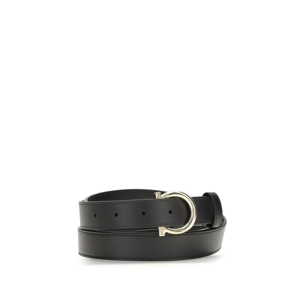 Ferragamo Schwarzer Kalbsleder Bos Taurus Regular Gürtel