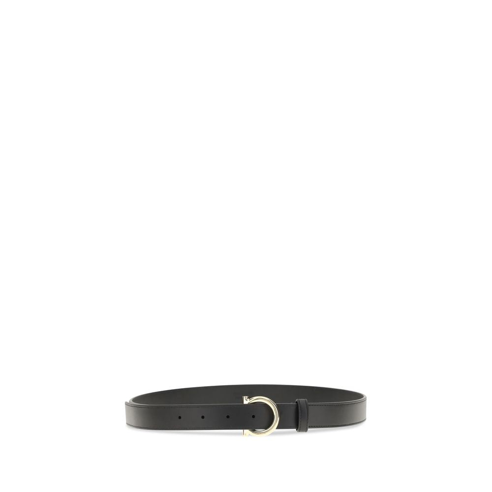 Ferragamo Schwarzer Kalbsleder Bos Taurus Regular Gürtel