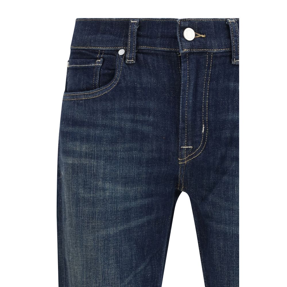 7FOR Schwarze Baumwoll-Jeans mit ausgestelltem Bein