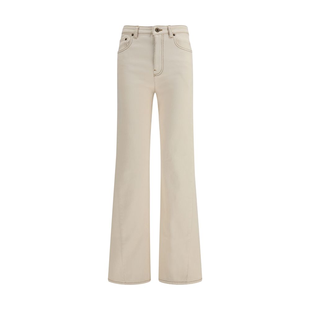 Burberry Beige Baumwoll-Bootcut-Jeans