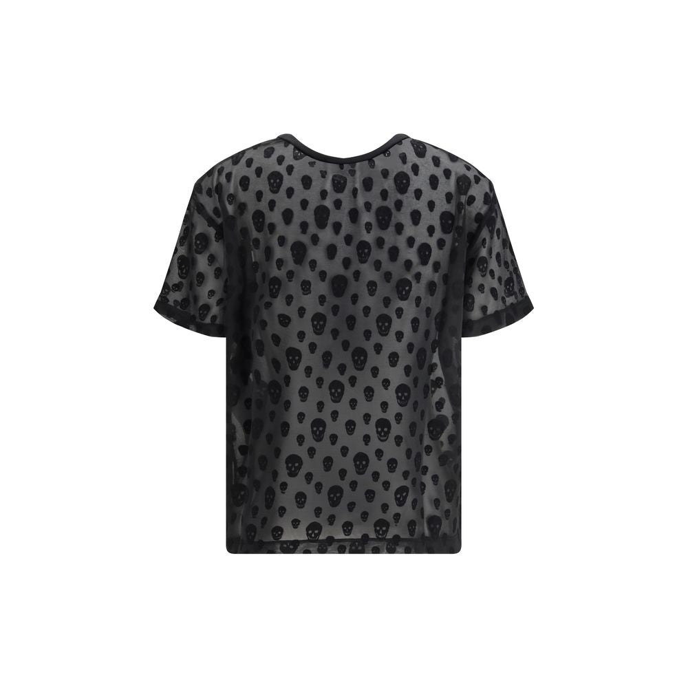 Alexander McQueen Schwarzes Polyamid-T-Shirt