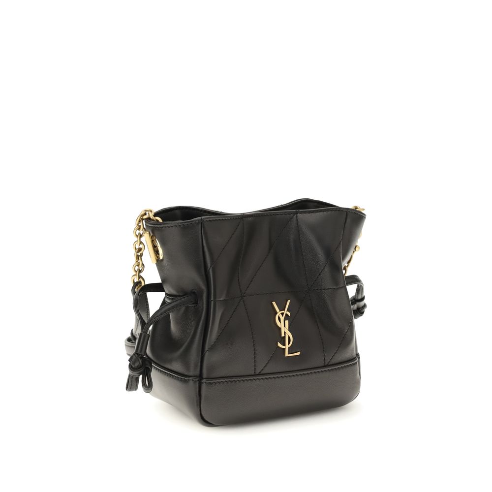 Saint Laurent Black Lambskin Shoulder Bag Ovis Aries Aries
