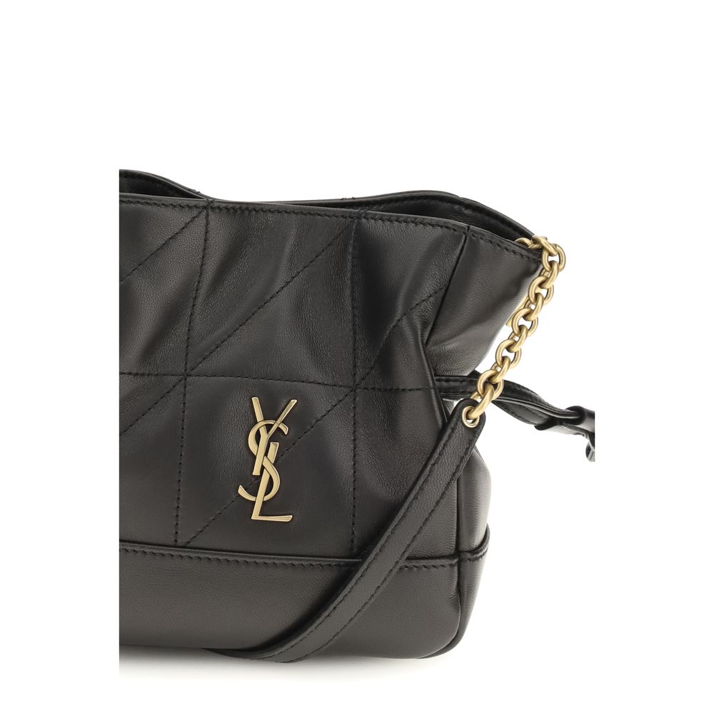 Saint Laurent Black Lambskin Shoulder Bag Ovis Aries Aries