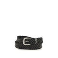 Saint Laurent Schwarzer Kalbsleder Bos Taurus Regular Gürtel