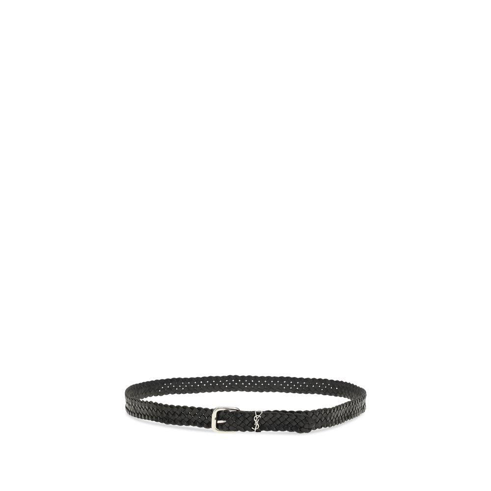 Saint Laurent Schwarzer Kalbsleder Bos Taurus Regular Gürtel