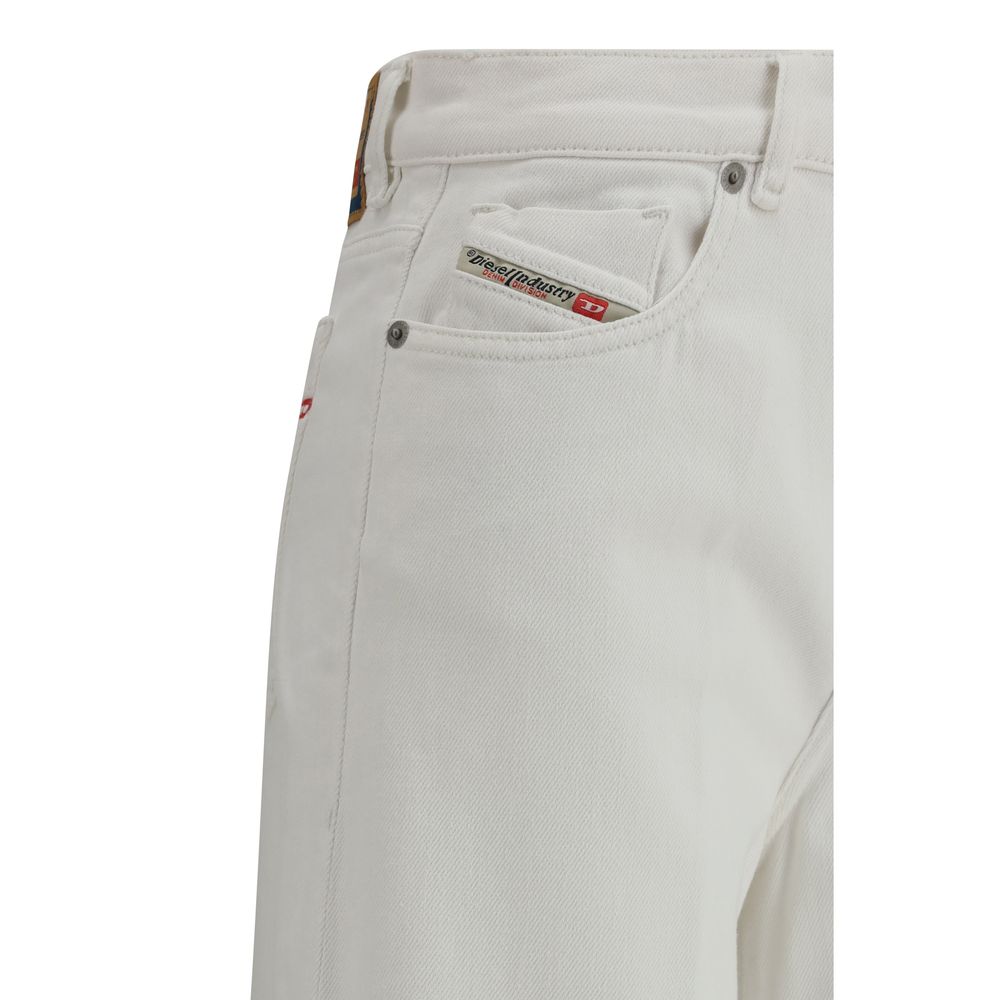 Diesel Weiße Baumwoll-Schlagjeans