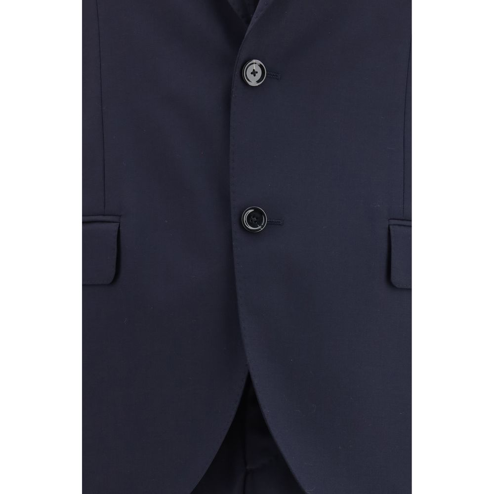 Lardini Blauer Zweiteiler aus Fleece-Wolle
