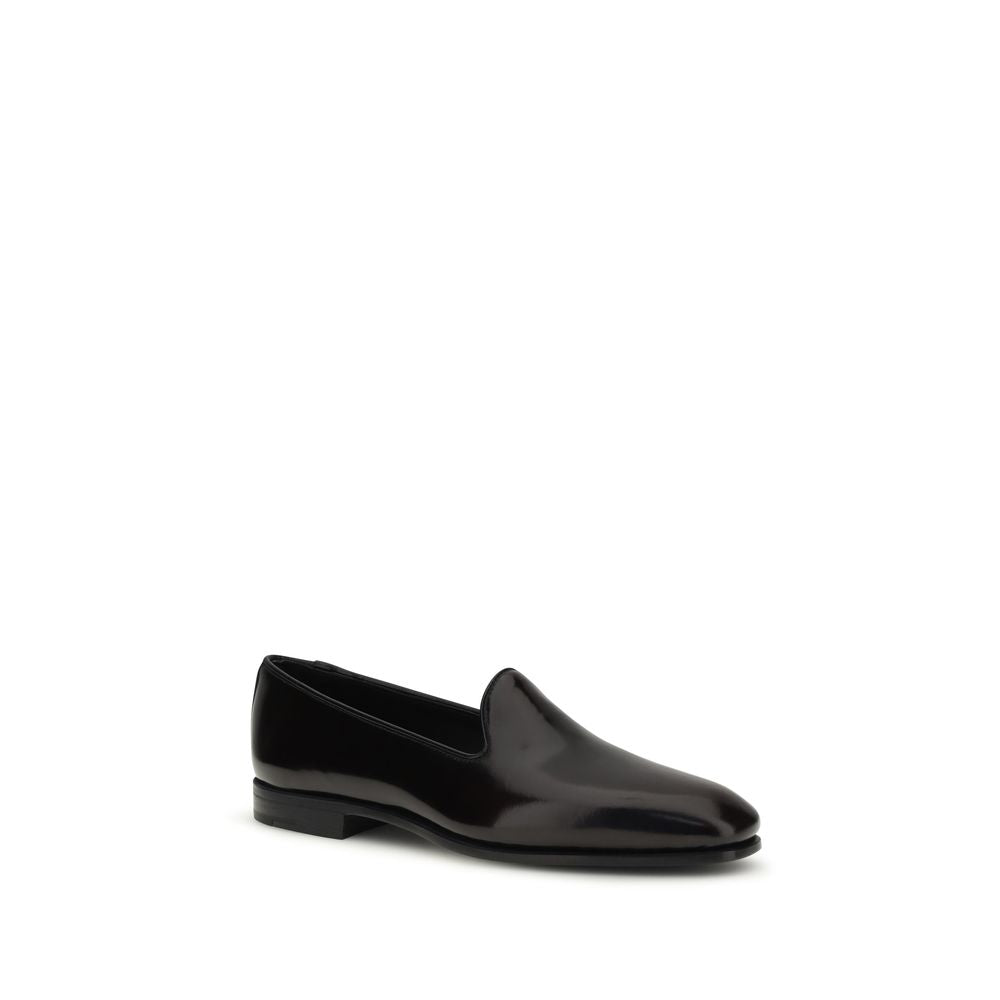 Church's Black Bos Taurus Calf Leather Slip-On Loafers