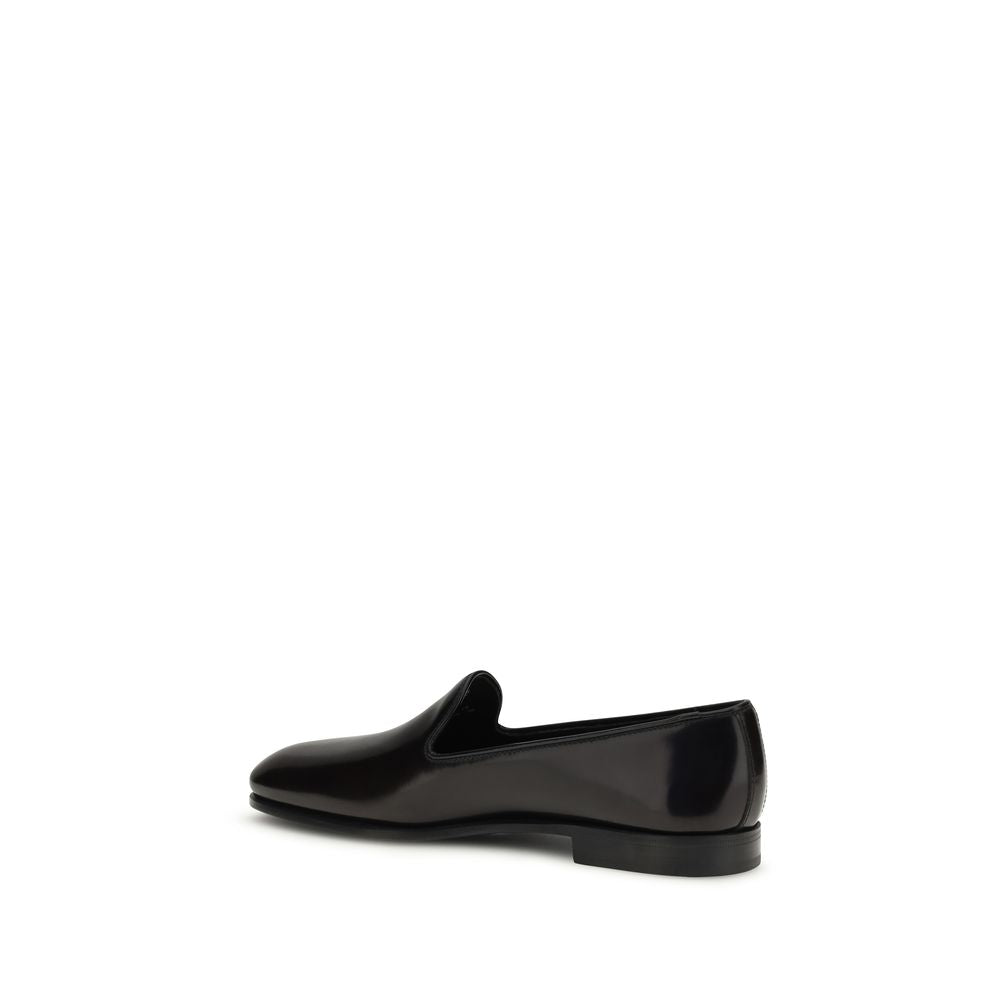 Church's Black Bos Taurus Calf Leather Slip-On Loafers
