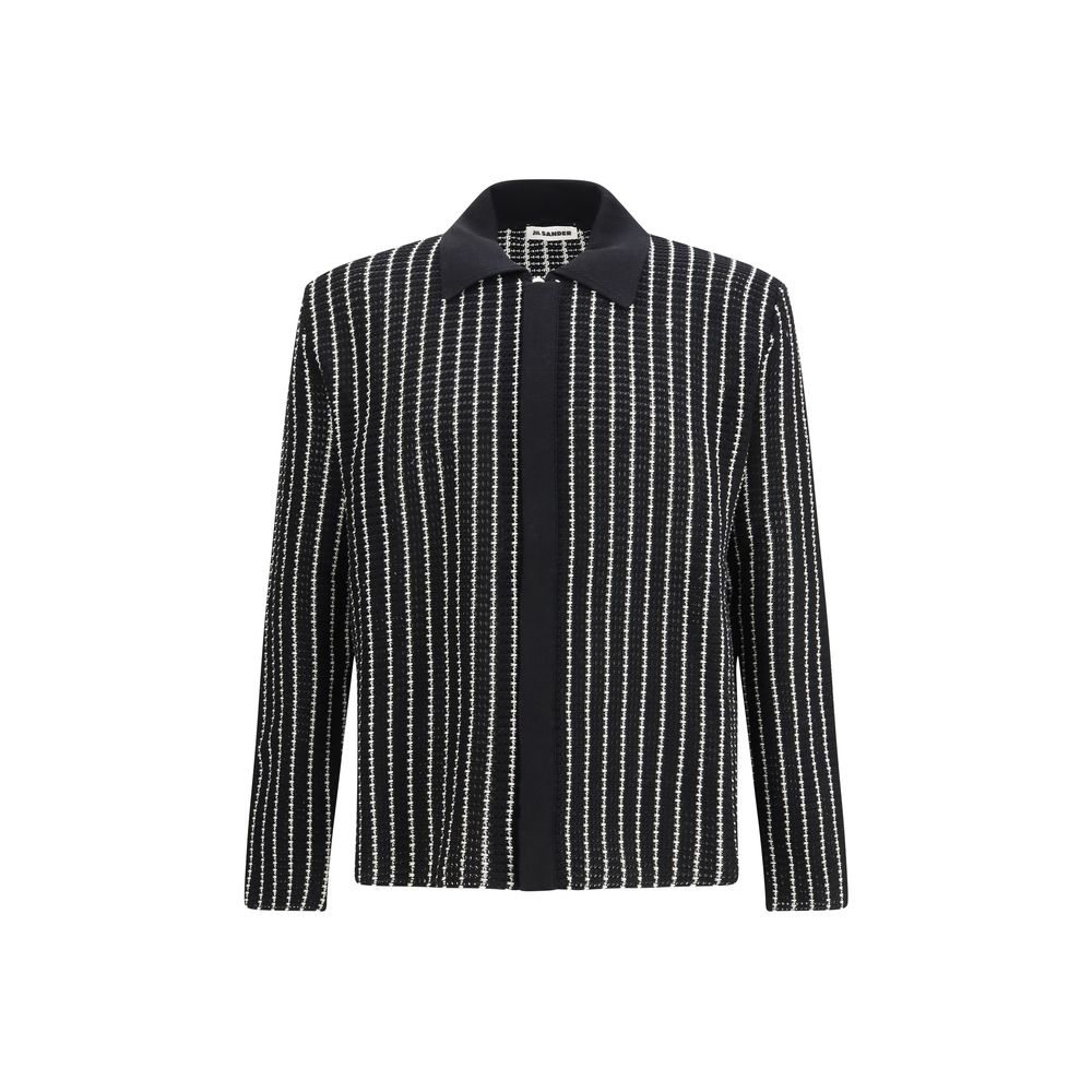 Jil Sander Black Cotton Knit Cardigan