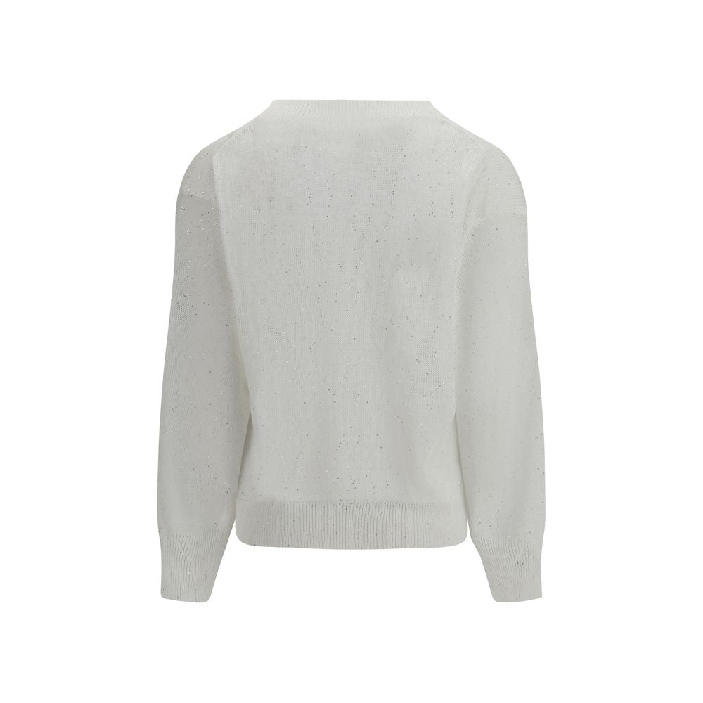 Brunello Cucinelli Weißes Leinen-Sweatshirt