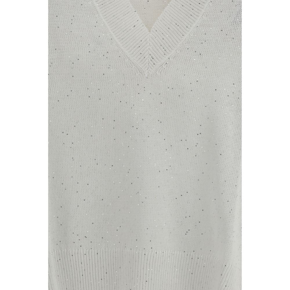Brunello Cucinelli Weißes Leinen-Sweatshirt