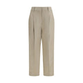 Brunello Cucinelli Beige Leinen Freizeithose