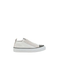 Brunello Cucinelli White Nylon Low-Top Sneakers