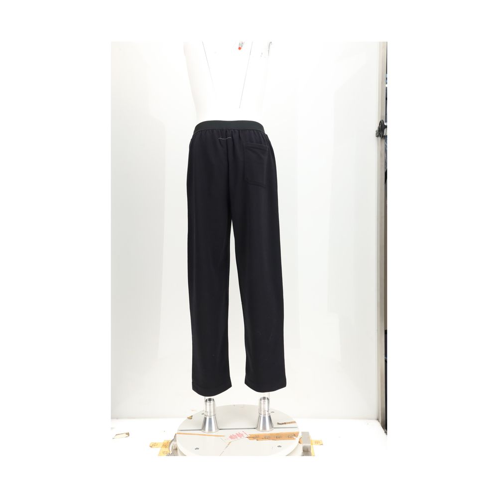 MM6 Black Cotton Casual Trousers