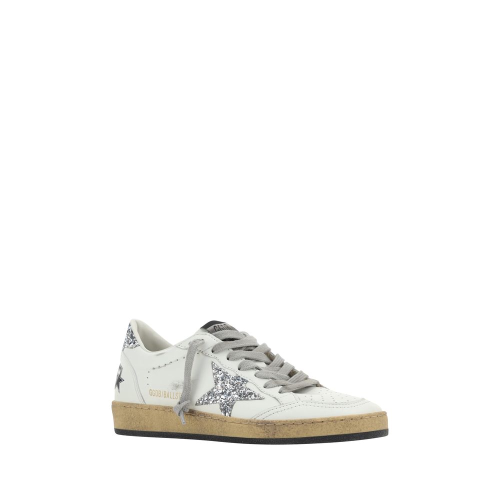 Golden Goose Weiße Low-Top-Sneaker aus Ziegenleder