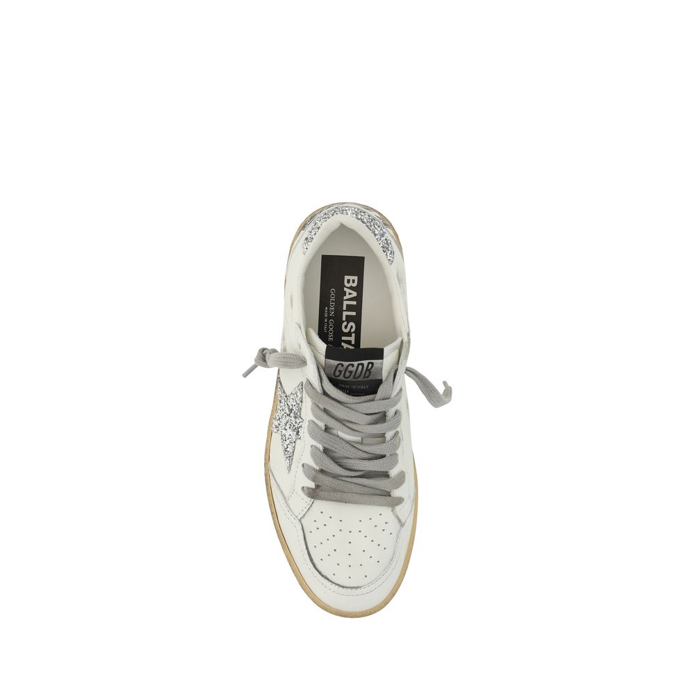 Golden Goose Weiße Low-Top-Sneaker aus Ziegenleder
