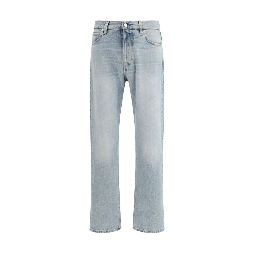 Haikure Blue Straight-Cut Cotton Jeans