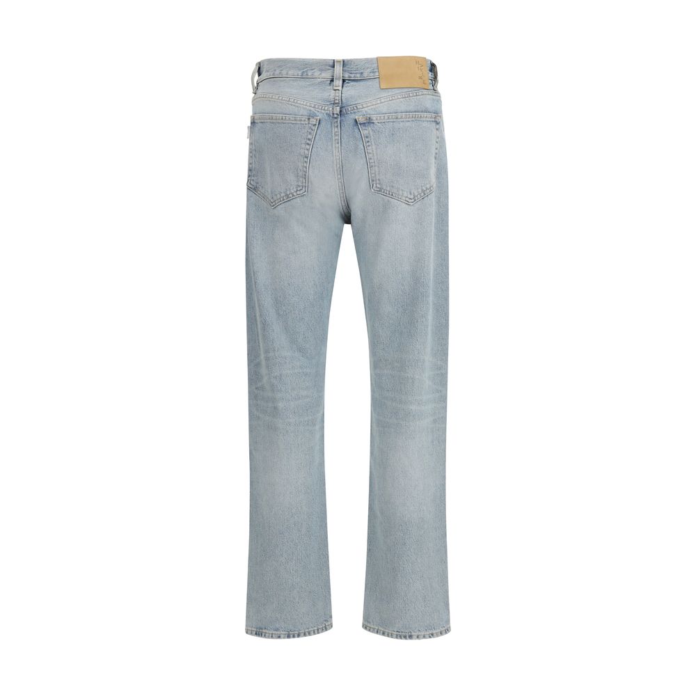 Haikure Blue Straight-Cut Cotton Jeans