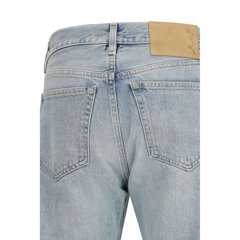 Haikure Blue Straight-Cut Cotton Jeans