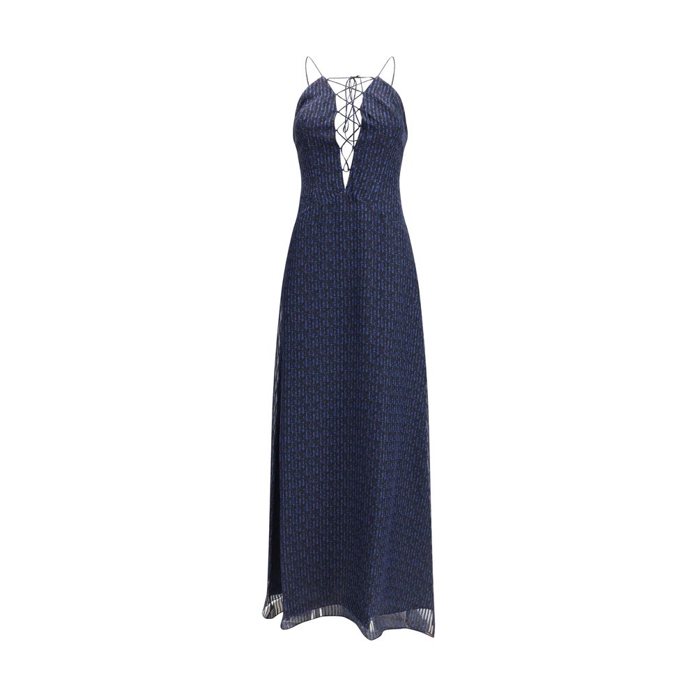 Kristina Ti Blaues Seiden-Freizeitkleid