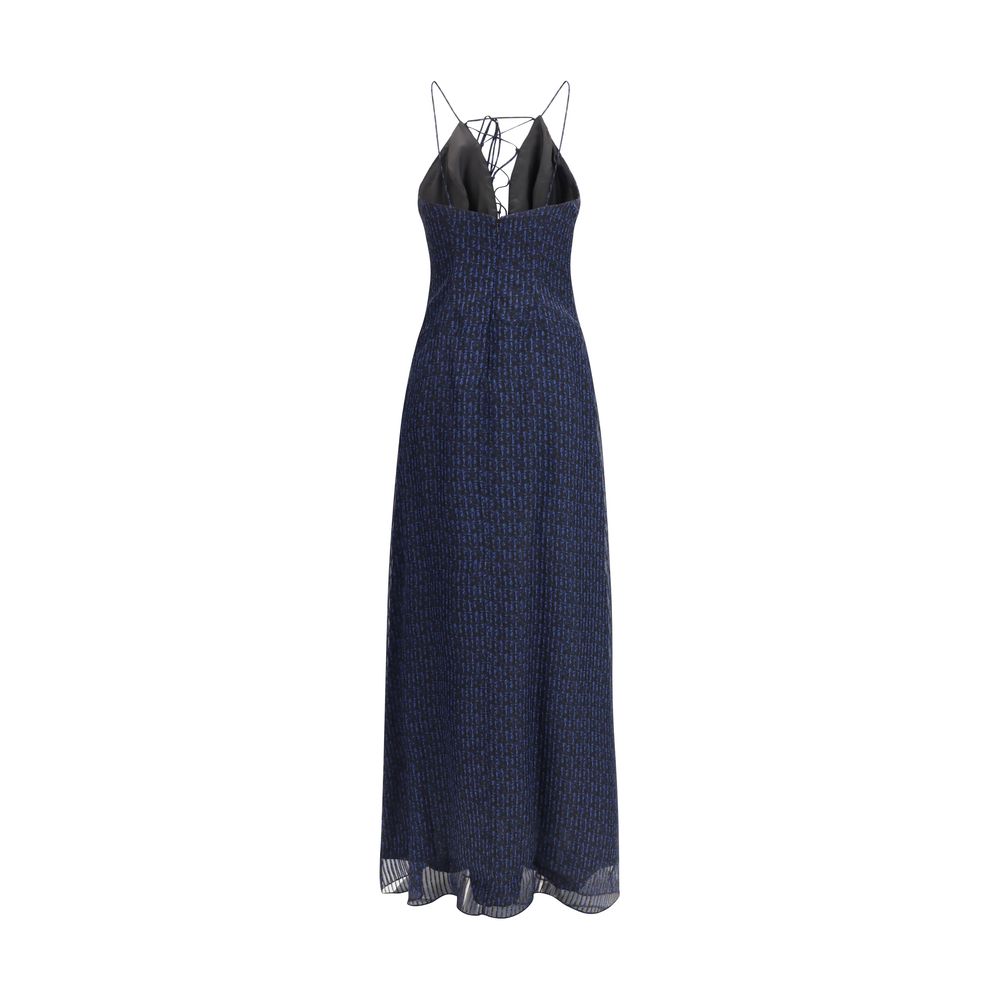 Kristina Ti Blaues Seiden-Freizeitkleid