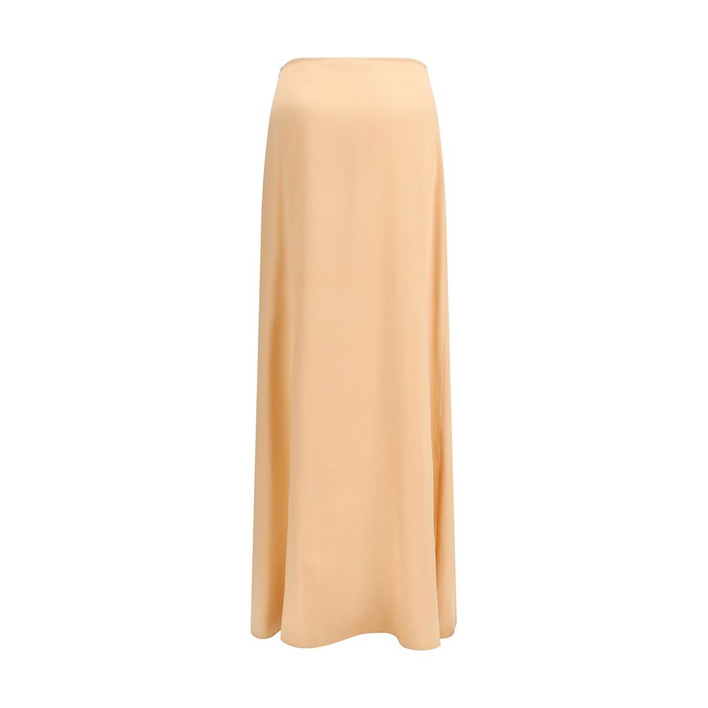 Kristina Ti Orange Long Silk Skirt