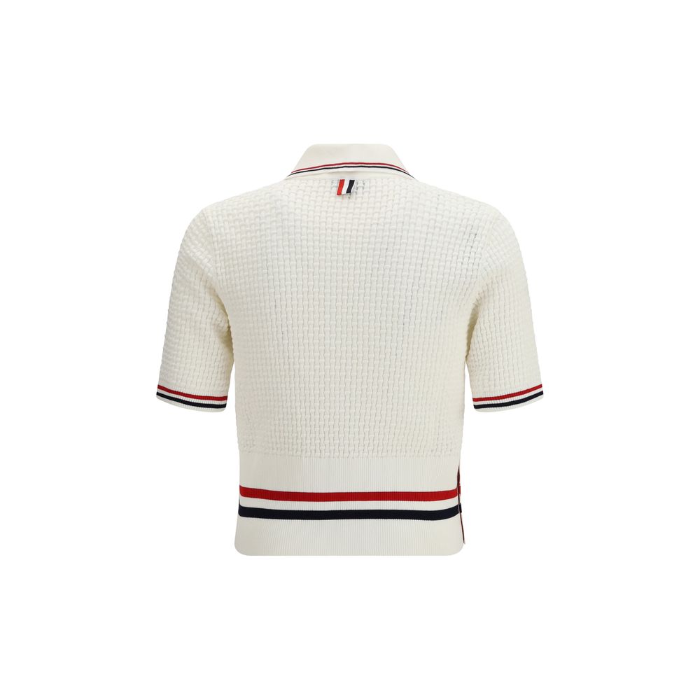 Thom Browne Weißes Poloshirt aus Baumwolle
