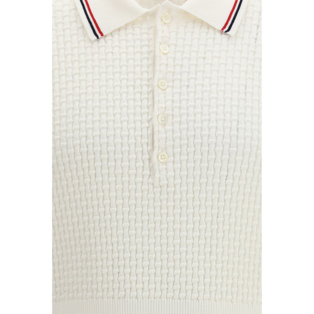 Thom Browne Weißes Poloshirt aus Baumwolle