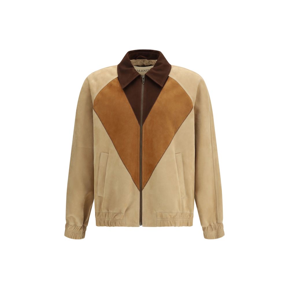 Valentino Braune Lederjacke aus Ziegenleder