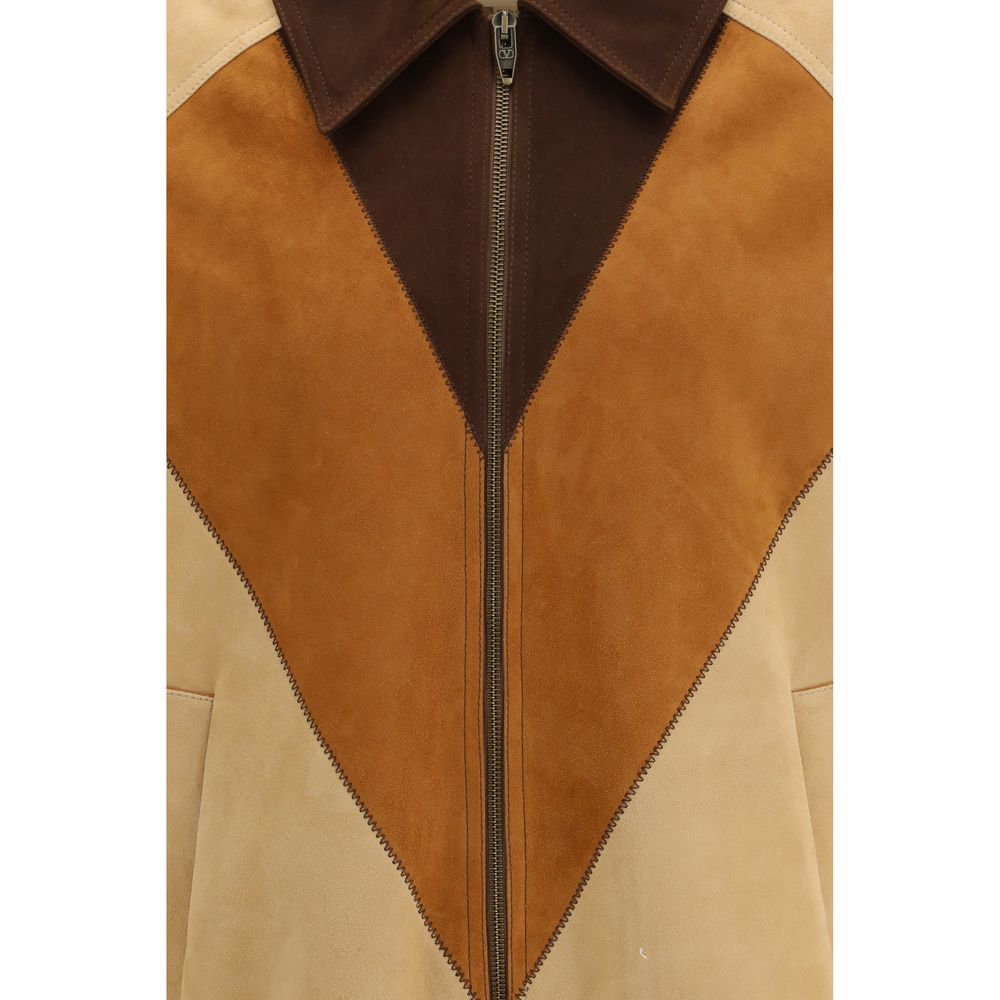 Valentino Braune Lederjacke aus Ziegenleder