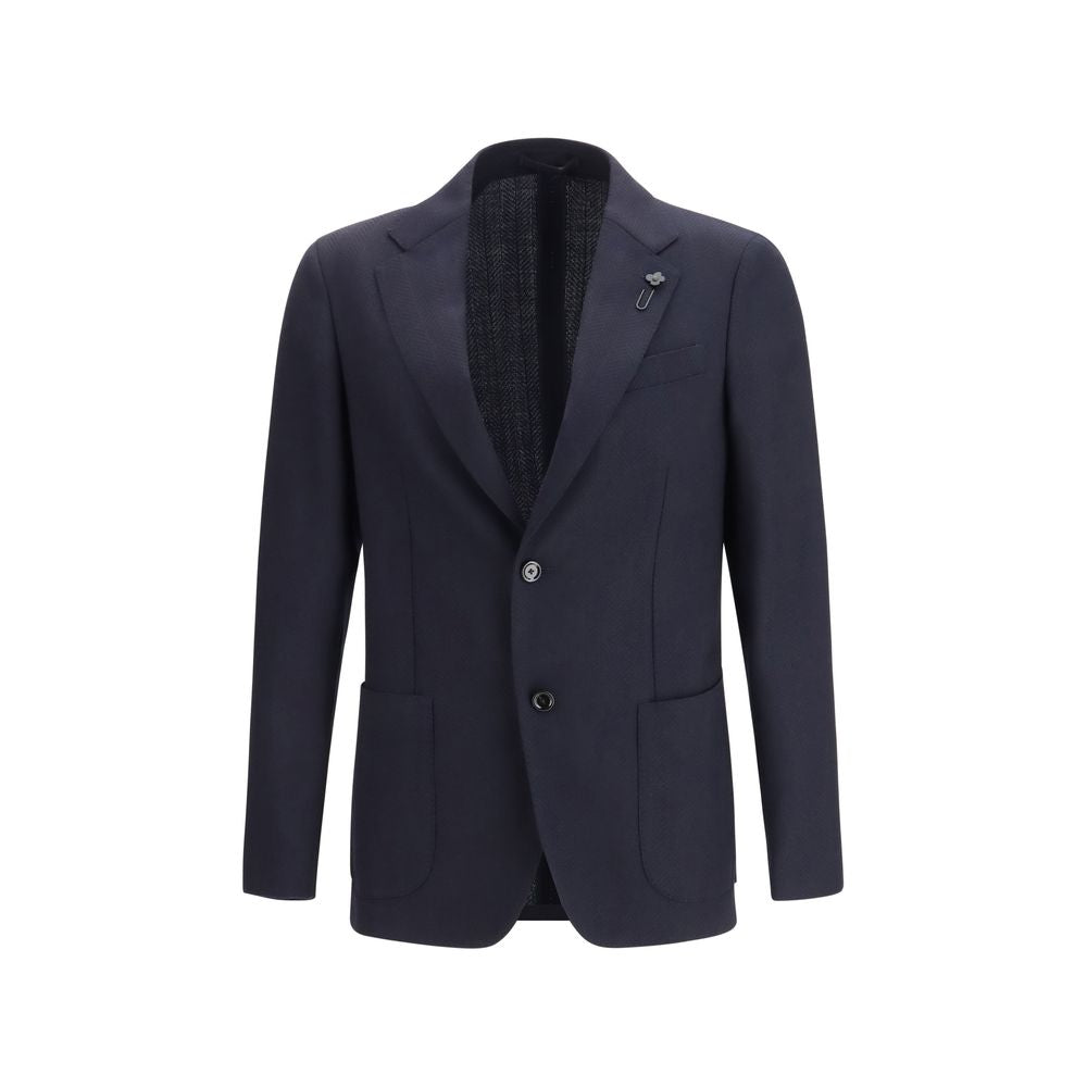 Lardini Blauer Blazer aus Fleece-Wolle