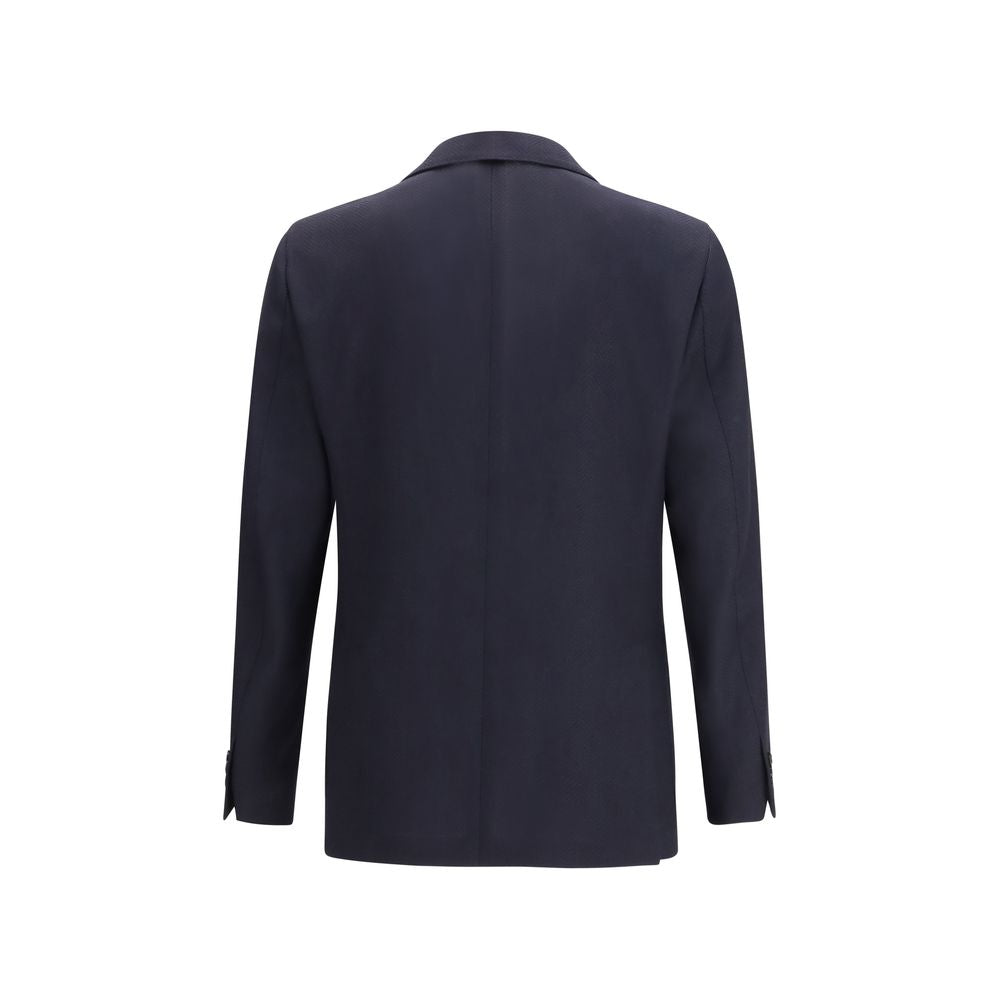 Lardini Blauer Blazer aus Fleece-Wolle