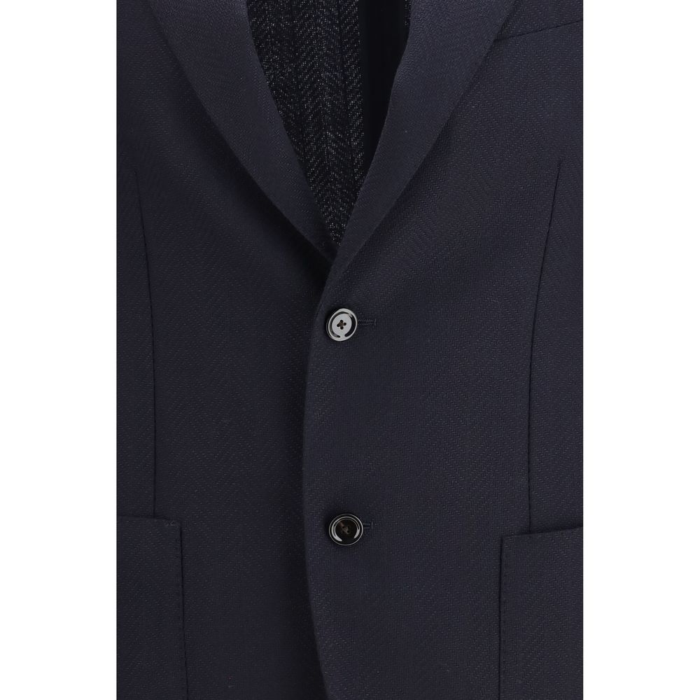 Lardini Blauer Blazer aus Fleece-Wolle