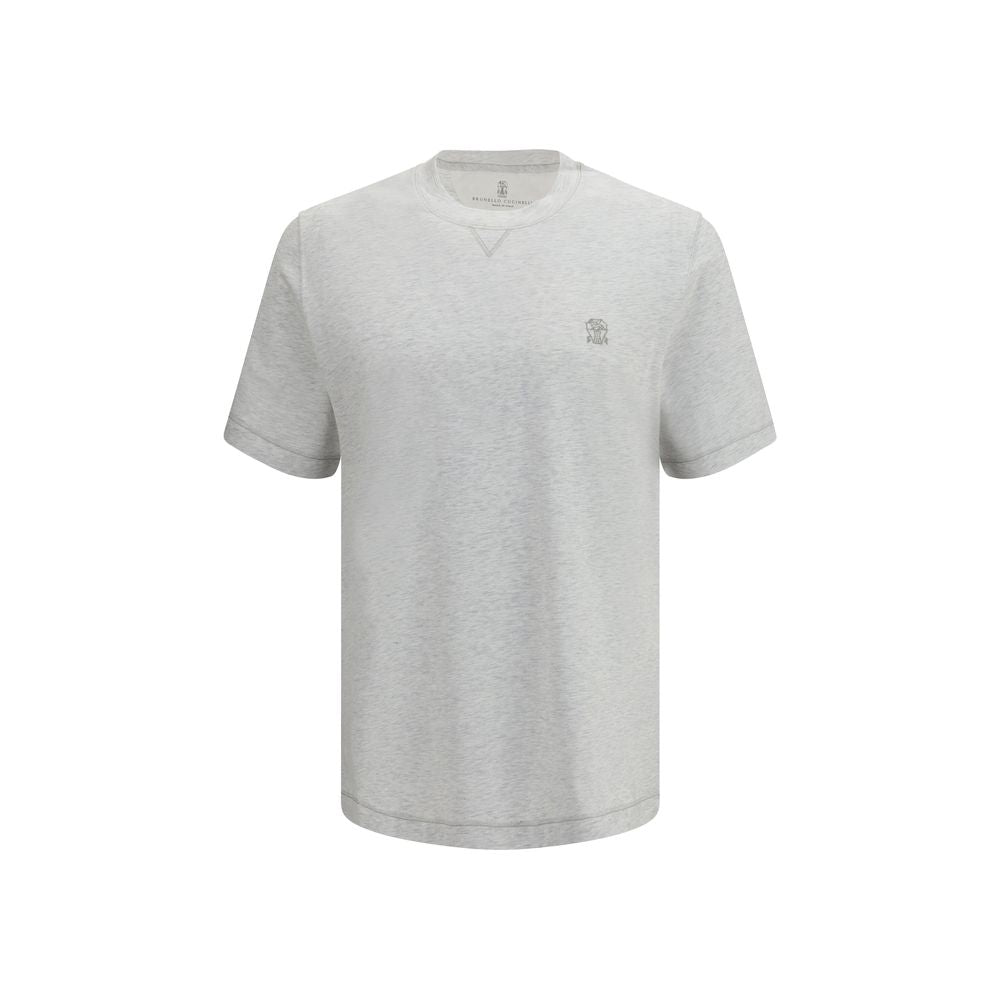 Brunello Cucinelli Graues Baumwoll-T-Shirt