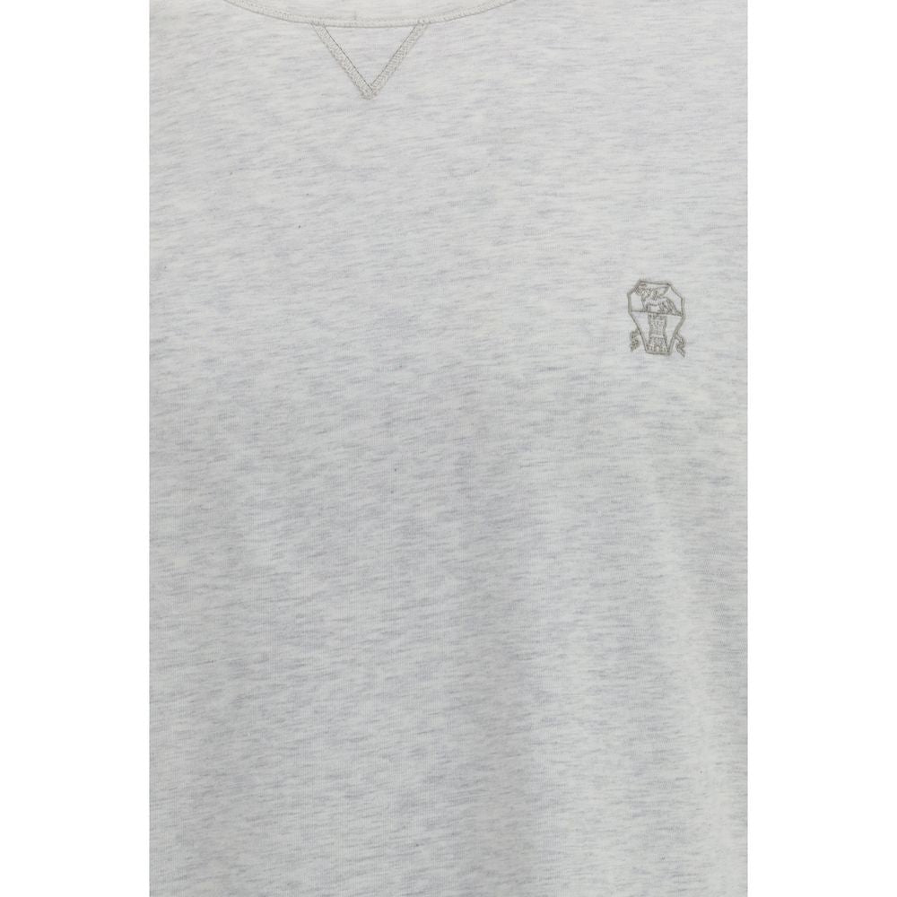 Brunello Cucinelli Graues Baumwoll-T-Shirt