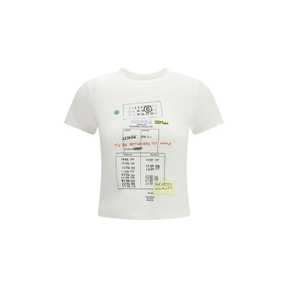 MM6 Weißes Baumwoll-T-Shirt