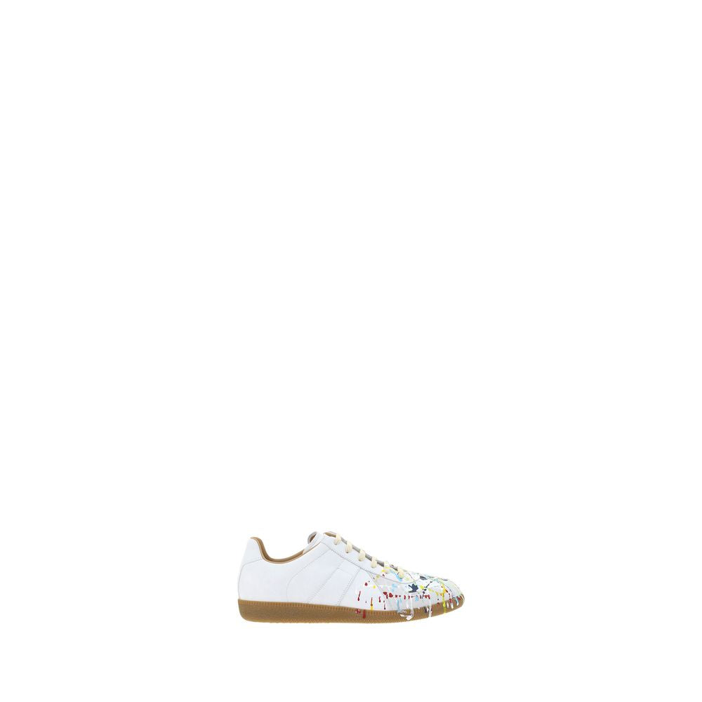 Maison Margiela White Calfskin Low-Top Sneakers
