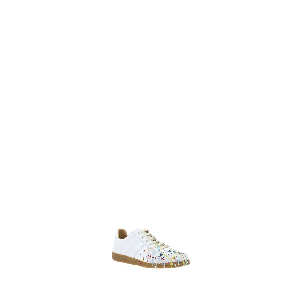 Maison Margiela White Calfskin Low-Top Sneakers
