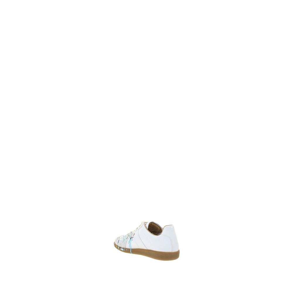 Maison Margiela White Calfskin Low-Top Sneakers
