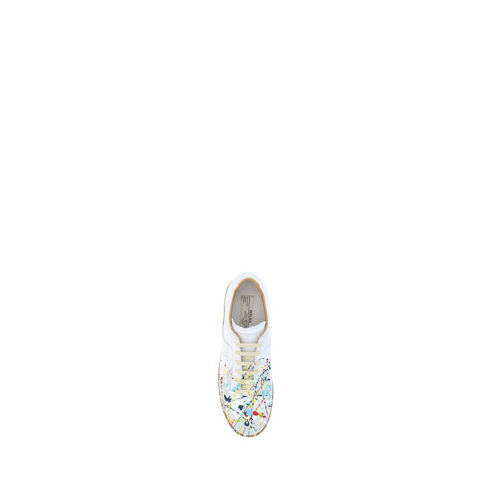 Maison Margiela White Calfskin Low-Top Sneakers