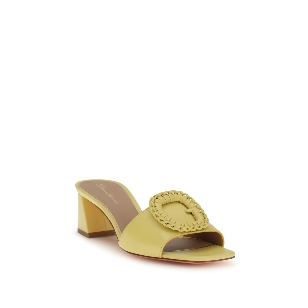 Santoni Bi-Colour Calf Leather Bos Taurus Mules