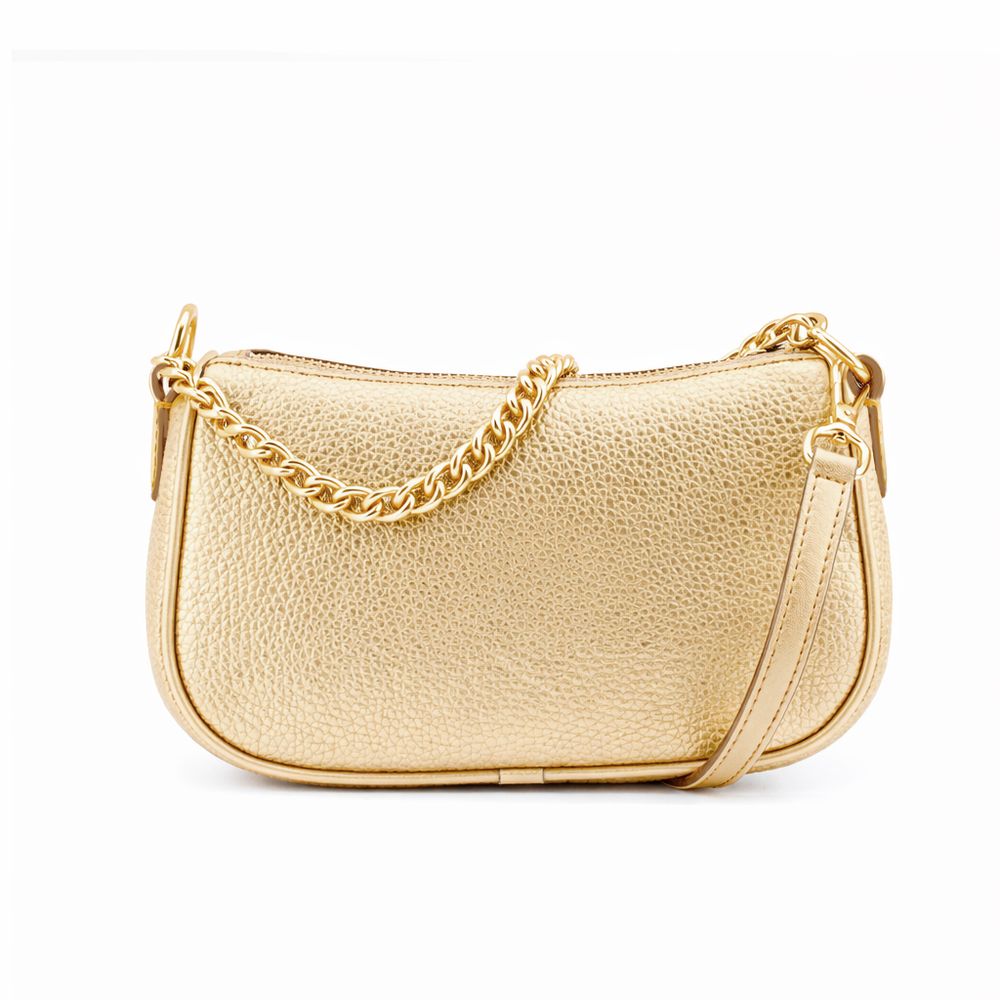 Michael Kors Goldfarbene Leder Schultertasche