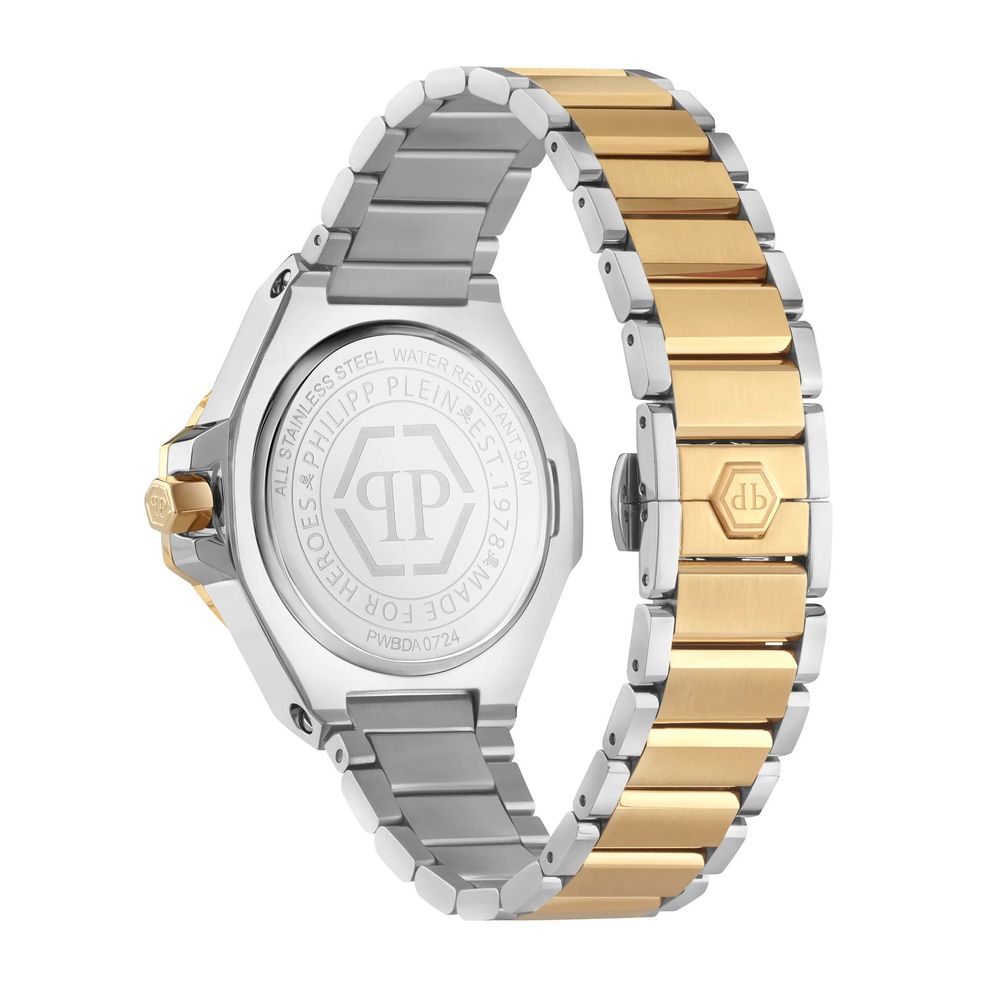 Philipp Plein Goldfarbene Edelstahl-Dresswatch