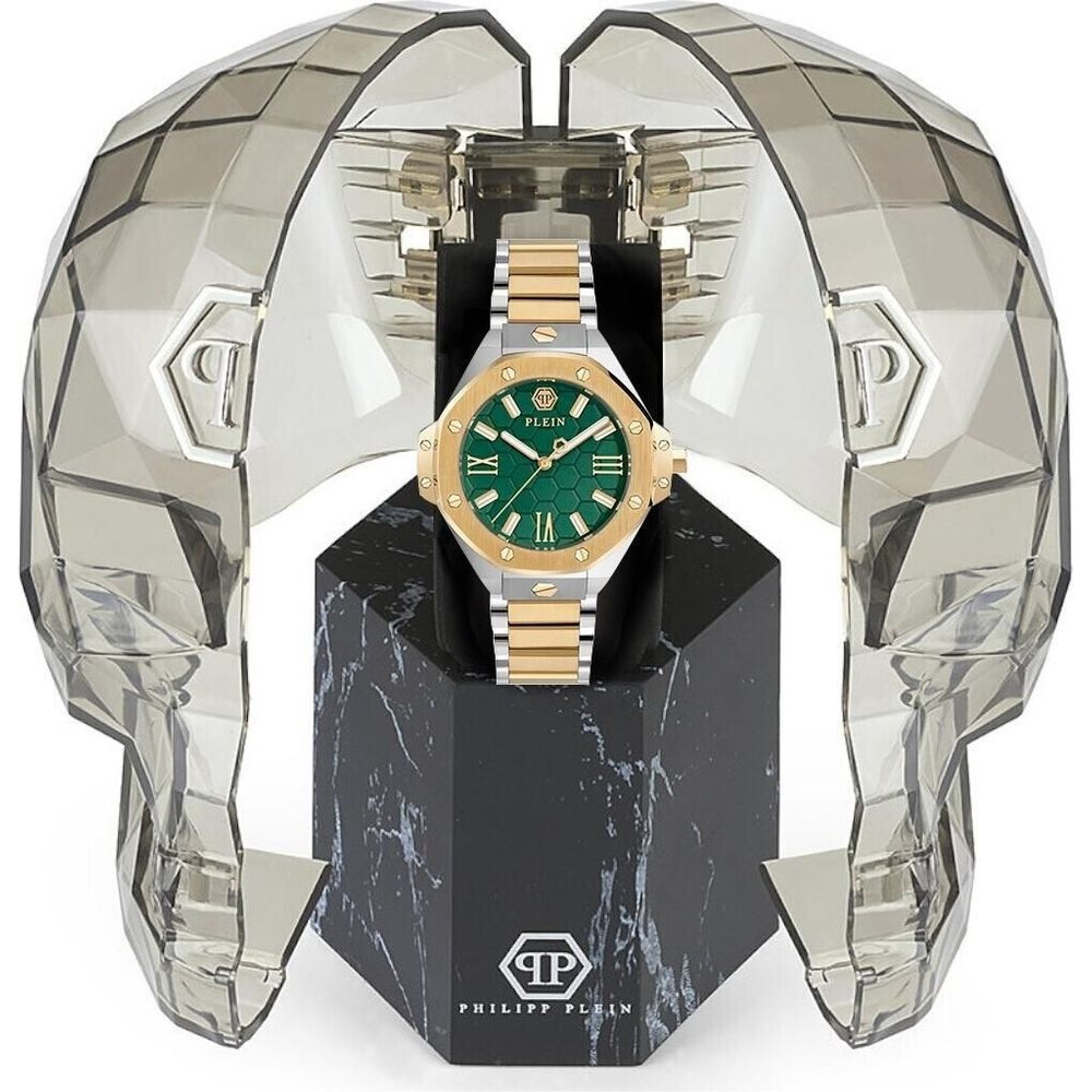 Philipp Plein Goldfarbene Edelstahl-Dresswatch