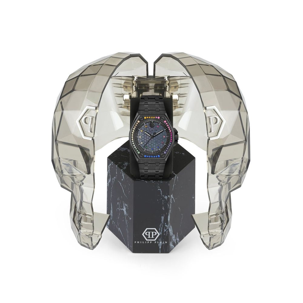 Philipp Plein Schwarze Edelstahl-Dresswatch